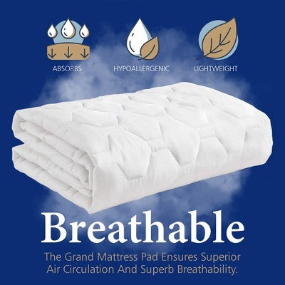 Mattress Pad - Soft and Hypoallergenic - Thick and Odorless Polyester Filling - 152 Thread Count