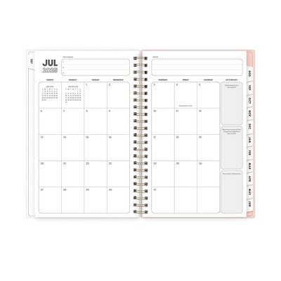 Blue Sky 5"x8" 2025-2026 Weekly/Monthly Wirebound Planner Frosted Glitter Sorbet Pink