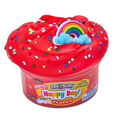 Cra-Z-Slimy Slime Dome Red Happy Day: Creativity Focus, 4 Pieces, 2.4 oz Total