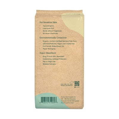 EcoPeaCo. Bamboo Disposable Diapers Made with Organic Bamboo and Viscose - Trial and Travel - Size 3 - 8ct