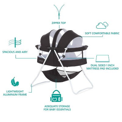 Dream On Me Karley Bassinet - Black (LOCAL PICKUP ONLY)