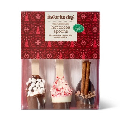 Christmas Hot Cocoa Spoons Marshmallow, Peppermint, and Cinnamon - 2.4oz - Favorite Day