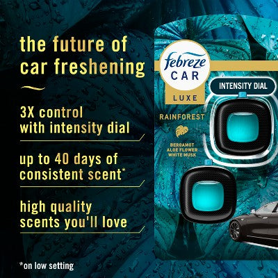 Febreze Luxe Car Air Freshener - Rainforest - 0.14 fl oz/2ct