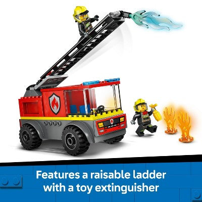 LEGO City Fire Ladder Truck Toddler Building Toy with 2 Firefighter Minifigures 60463