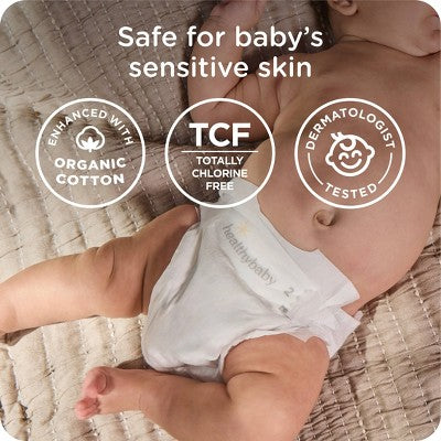 HealthyBaby Certified Safe Organic Cotton Enhanced Diapers - Size 1 - 66ct