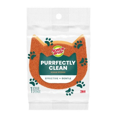 Scotch-Brite Purrfectly Clean Cat Sponge: Cellulose Material, Cleaning Tools and Accessories