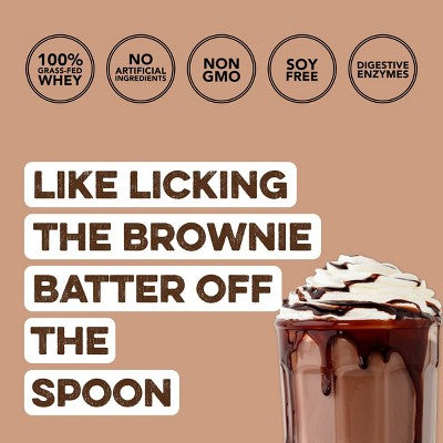 Clean Simple Eats Protein Powder Sticks - Chocolate Brownie Batter - Whey Protein Isolate - 12oz/10ct