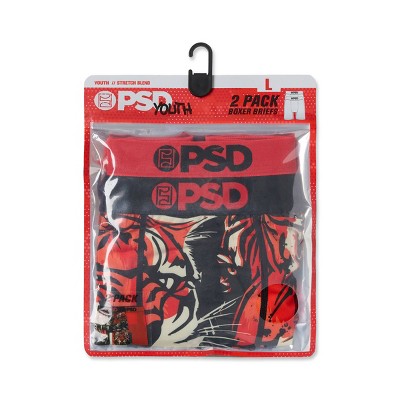 PSD Boys' 2pk Fury Kings Boxer Briefs Underwear - Red/Black XL