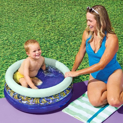 8.79'' x 6.59'' x 2.2'' Mini 3 Ring Pool Banana Printing 11 Galton Round Kiddie Pool - Sun Squad