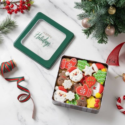 Cook With Color Square Food Storage Tin Plaid