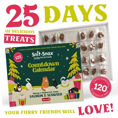 Snif-Snax Salmon Flavor 25 Days Countdown Calendar Training and Chewy Cat Treats - 5.11oz