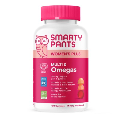 SmartyPants Women's Plus Multivitamin & Omegas Gummies with Vitamins C, D3, B12 & Zinc - 120ct