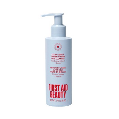 FIRST AID BEAUTY Ultra Repair Cream-to-Foam Hydrating Cleanser - 6oz: Paraben-Free, Sulfate-Free, For Normal, Combination, Dry Skin