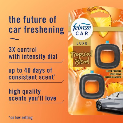 Febreze Luxe Car Air Freshener - Tropical Blend - 0.14 fl oz/2ct: Oil, Non-Powered
