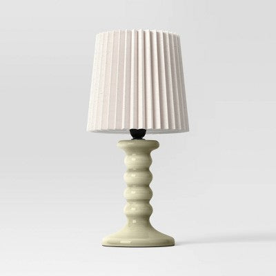 Mini Stick Table Lamp with Pleated Shade Green - Room Essentials