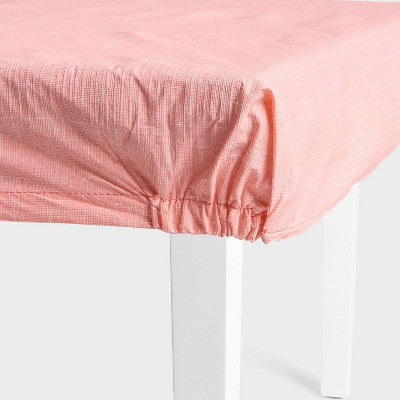 72"x48" Fitted Tablecloth Coral Chambray - Sun Squad