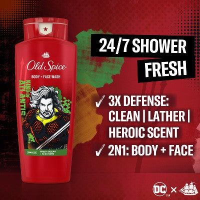 Old Spice Deodorant, Body Wash, Shampoo Holiday DC Batman Gift Set - 4pc/15.9oz: Whole Body Cleansing, Normal Skin