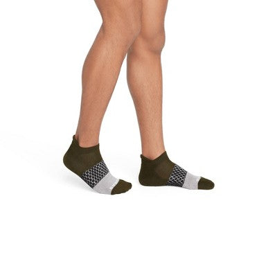 Bombas Men's Tri-Block Ankle Socks - Dark Olive 6-12