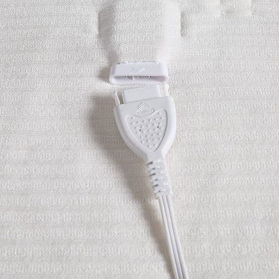 Brookstone Twin Heated Chenille Knit Blanket Ivory
