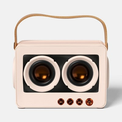 Retro Tech Wireless Bluetooth Speaker - heyday Stucco: USB-C Connection, Bookshelf