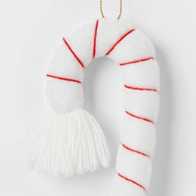 Fabric Candy Cane Christmas Tree Ornament White - Wondershop