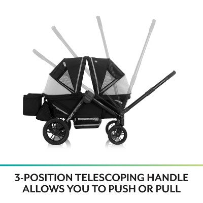 Evenflo Pivot Xplore Dreamz Stroller Wagon with Infant Car Seat Adapter - Jetsetter Black (LOCAL PICKUP ONLY)