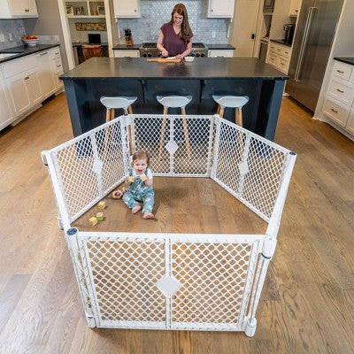 Toddleroo by North States Superyard 6 Panel Playard Baby Gate 32"-192" - White (LOCAL PICKUP ONLY)