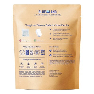 Blueland Fragrance Free Dishwasher Detergent Tablets - 62ct: Bleach-Free, Hypoallergenic, Vegan