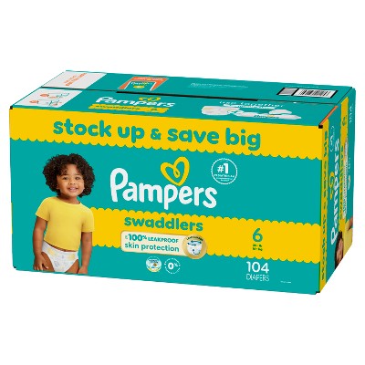 Pampers Swaddlers Sensitive Disposable Diapers - Sie 6 - 104ct