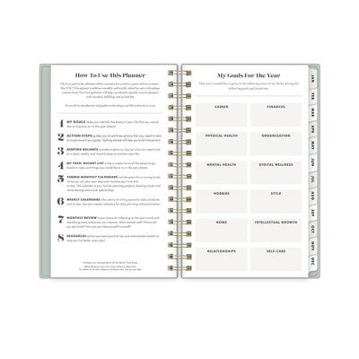 The Everygirl Planner 2025 Weekly/Monthly Planner 6.3"x4.33" Wirebound Solid Soft Sage: Adult Stationery, Calendar, Tabs