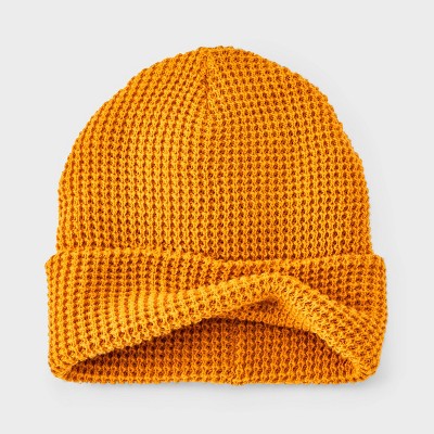 Men's Waffle Knit Beanie - Goodfellow & Co Gold