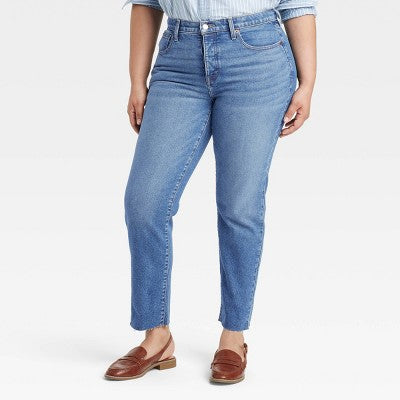 Women's Mid-Rise 80's Slim Fit Jeans - Universal Thread Blue 4