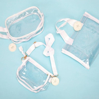 Horizon Group Clear White Plastic Single Zip Travel Pouch