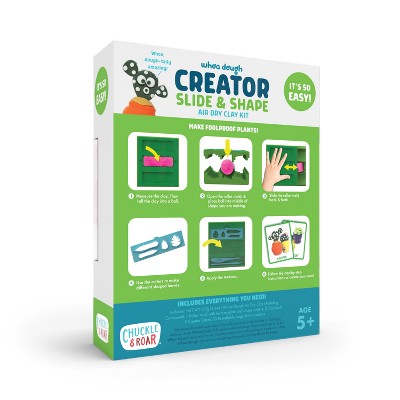 Chuckle & Roar Whoa Dough Slide & Shape Plant Creator Air Dry Clay Kit with Roller Mold System 10 Colors Ages 5+