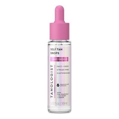 Tanologist Sunless Tanning Drops - Light - 1.01 fl oz: Face, Whole Body Application, Self Tanner, Liquid Formula