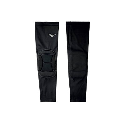 Mizuno Padded Elbow Sleeves - Black L/XL: Polyester Pull-On Volleyball Pads