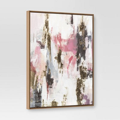 (Set of 2) 16"x20" Foil Abstract Canvas Framed Arts - Threshold