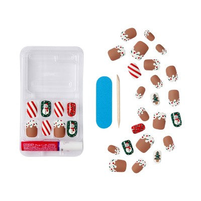 Kiss Nails Voguish Fantasy Fake Nails - Snow Pops - 33ct