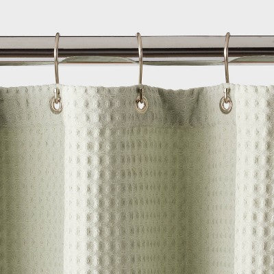 Waffle Weave Shower Curtain Light Sage Green - Threshold