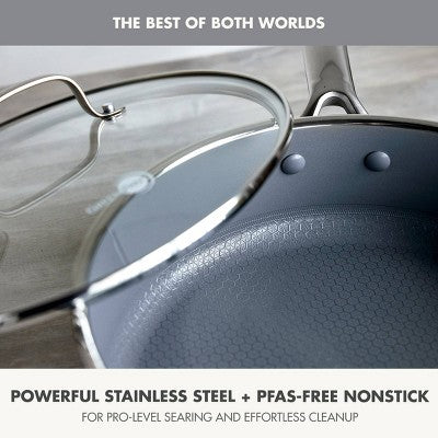 GreenPan Prism 5qt Hybrid Stainless Steel and Ceramic Nonstick Saute Pan with Lid (LOCAL PICKUP ONLY)