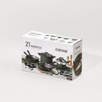 Carote 21pc Nonstick Cookware Set Dark Green (LOCAL PICKUP ONLY)