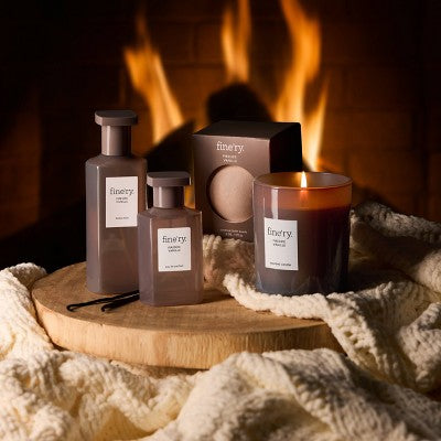 fine'ry. Bath Bomb - Fireside Vanille - 6oz: Normal Skin Type, Box Container