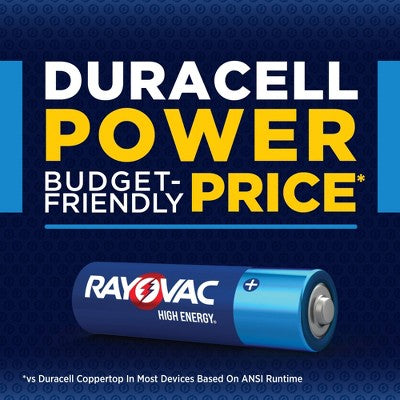 Rayovac High Energy AA Batteries 24pk - Alkaline Battery: Household, 1.5V, Single-Use