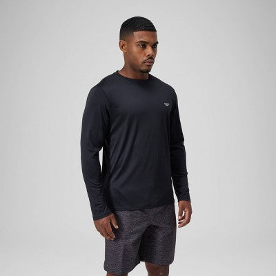 Men's Speedo Rash Guard Top - Black L