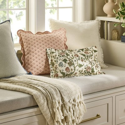 Square Geo Pattern with Scalloped Edge Peach - Threshold designed with Studio McGee (LOCAL PICKUP ONLY)