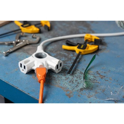 GE 50' 3-Outlet EZGrip Grounded Indoor-Outdoor Extension Cord White