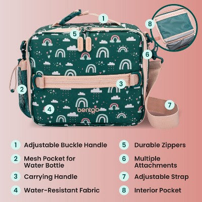 Bentgo Kids' Double Insulated Lunch Bag - Green Rainbow