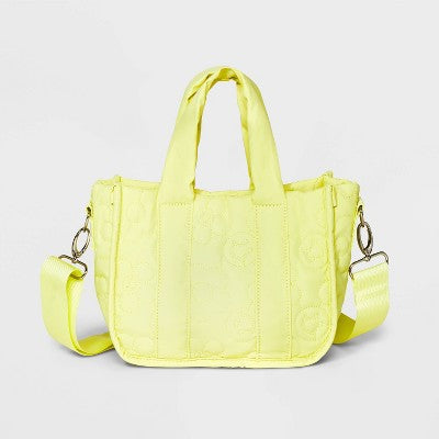 Girls' Mini Crossbody Bag with Quilted Icons - art class Yellow