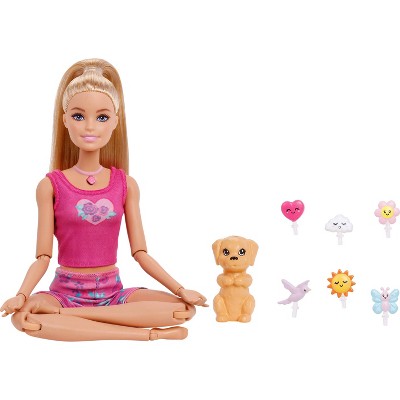 Barbie Mindful Moves Fashion Doll in Yoga Clothes with Audio, Lights and Music, Blonde with Pet