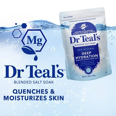 Dr Teal's Skin Renewal Deep Hydration Blended Salt Soak - 2.25 lb: Resealable Bag, For Normal Skin